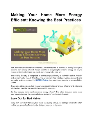 Making Your Home More Energy Efficient_ Knowing the Best Practices
