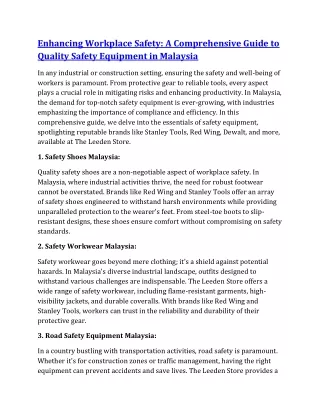 enhancing workplace safety a comprehensive guide