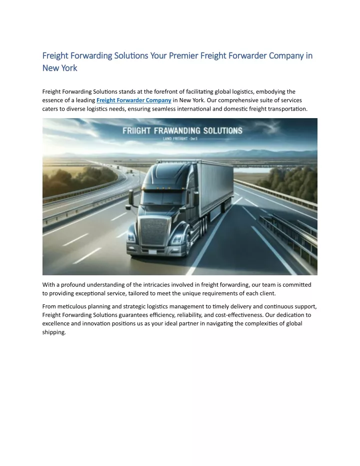 freight forwarding solutions your premier freight
