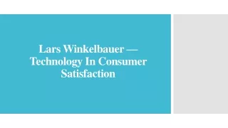 lars winkelbauer technology in consumer satisfaction
