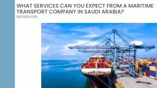 What Services Can You Expect From A Maritime Transport Company In Saudi Arabia