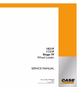 CASE 1021F Stage IV Wheel Loader Service Repair Manual