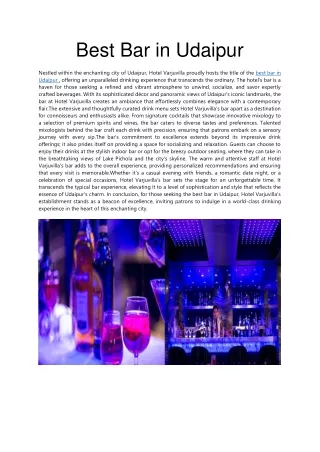 best bar in udaipur