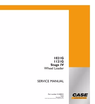 CASE 1021G Stage IV Wheel Loader Service Repair Manual