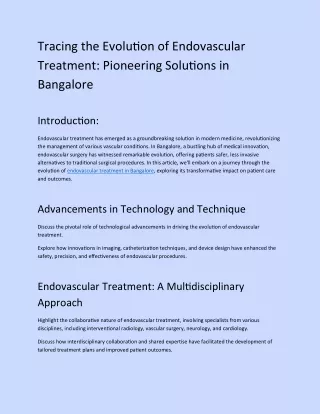 Tracing the Evolution of Endovascular Treatment