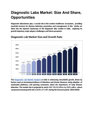diagnostic labs market size and share opportunities