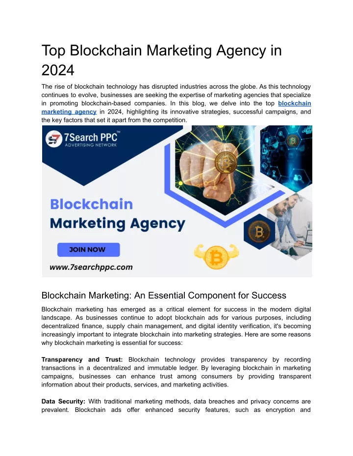 top blockchain marketing agency in 2024