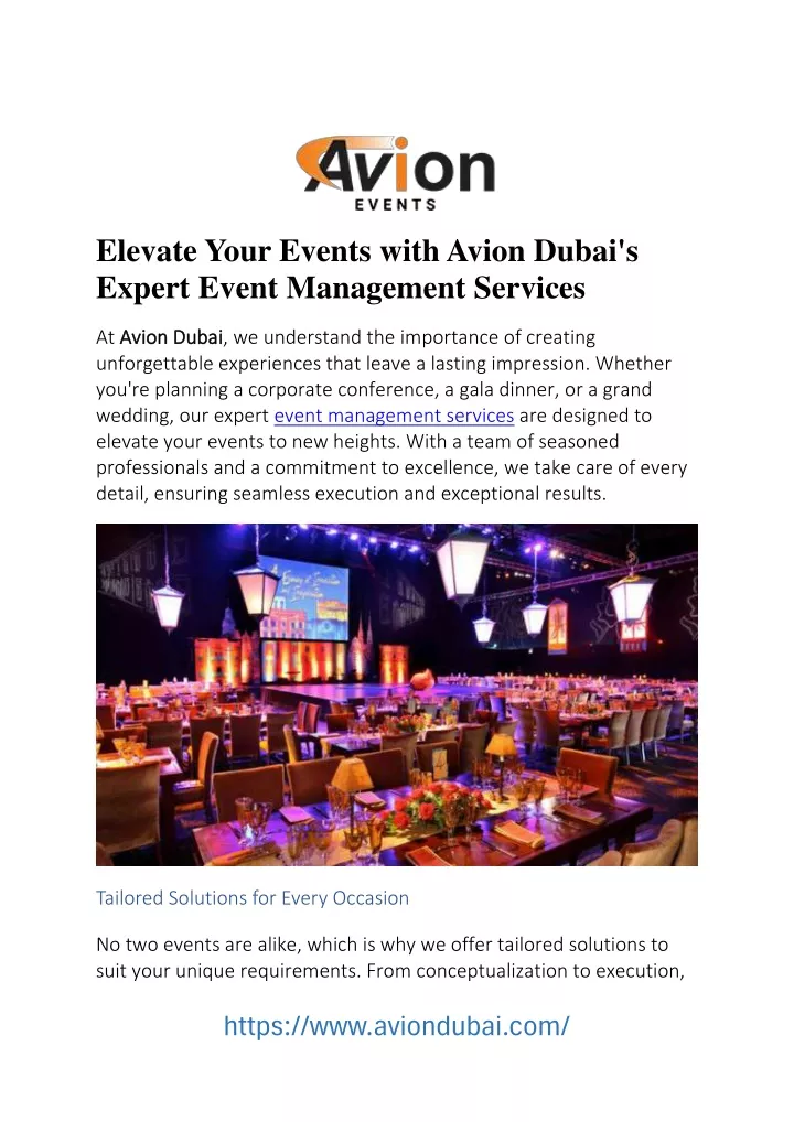 elevate your events with avion dubai s expert