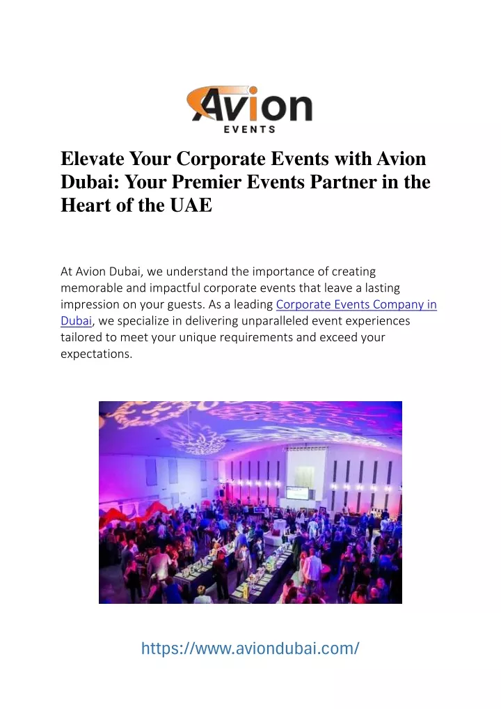elevate your corporate events with avion dubai