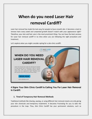 When do you need Laser Hair removal Cardiff