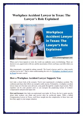 Workplace Accident Lawyer in Texas