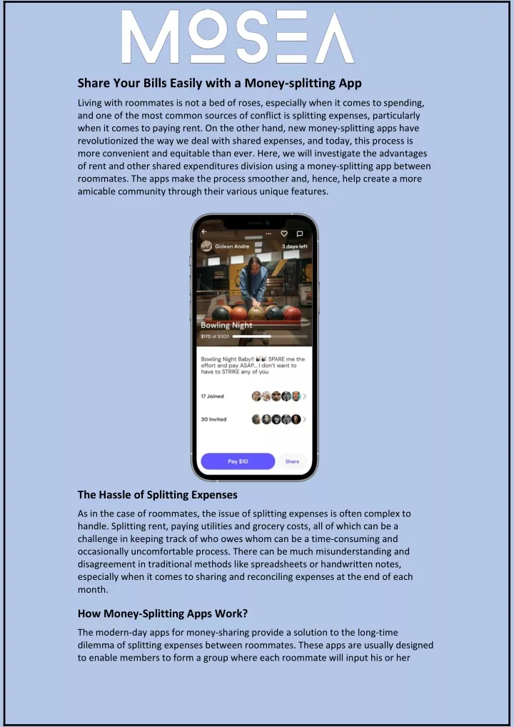 share your bills easily with a money splitting app