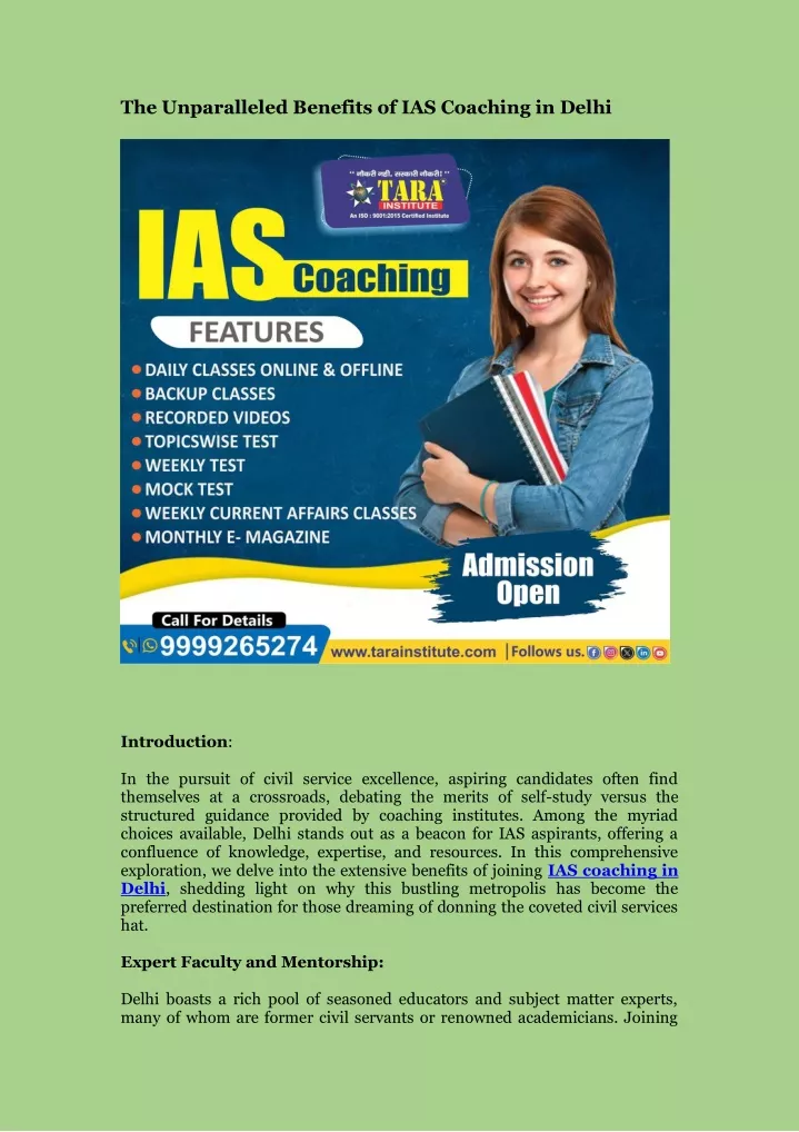 the unparalleled benefits of ias coaching in delhi
