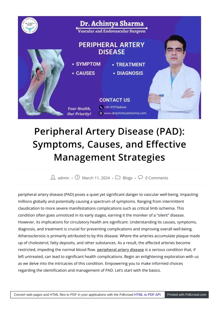 peripheral artery disease pad symptoms causes