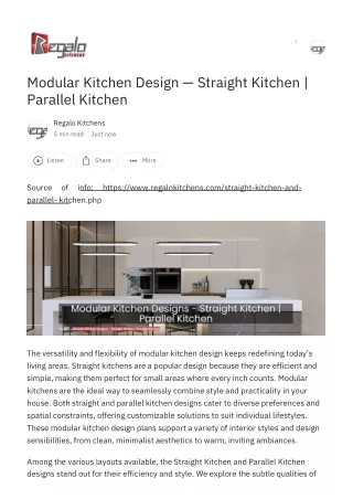 Modular Kitchen Design Straight Kitchen  Parallel Kitchen