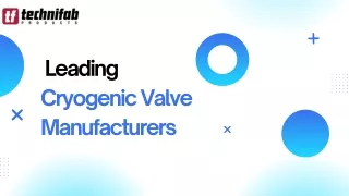 Leading Cryogenic Valve Manufacturers