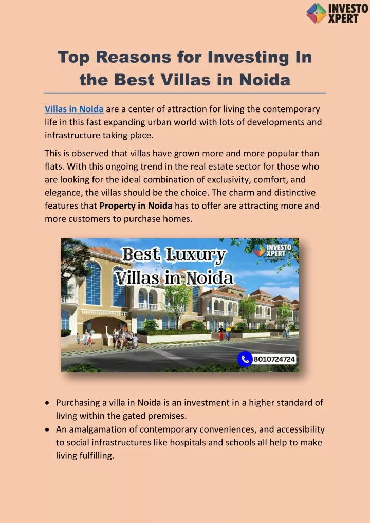 top reasons for investing in the best villas