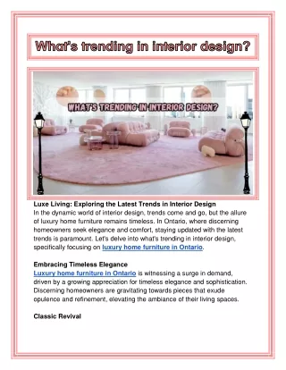 What's trending in interior design