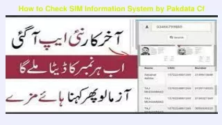 how to check sim information system by pakdata cf