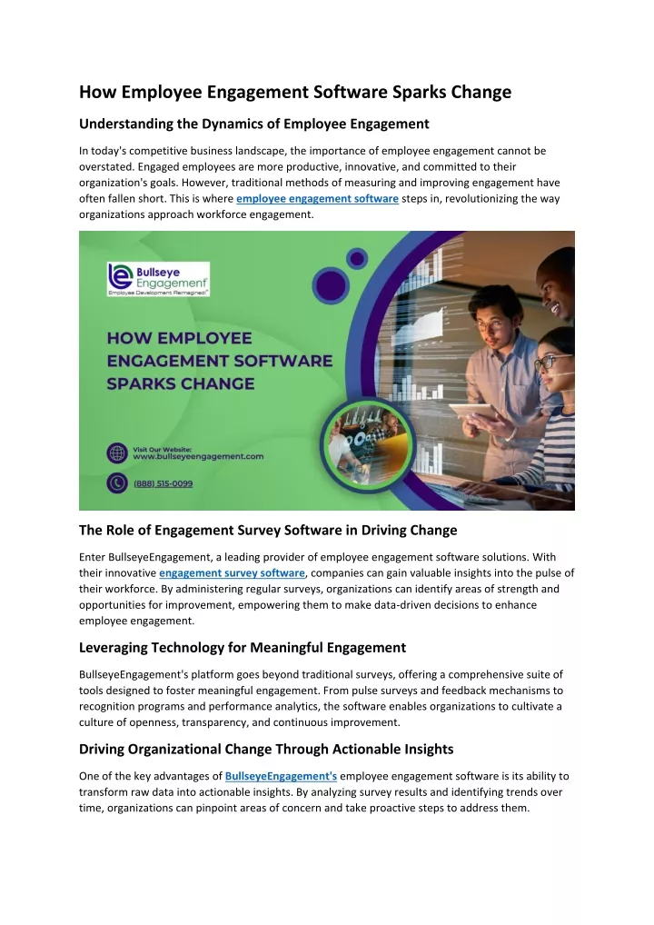 how employee engagement software sparks change