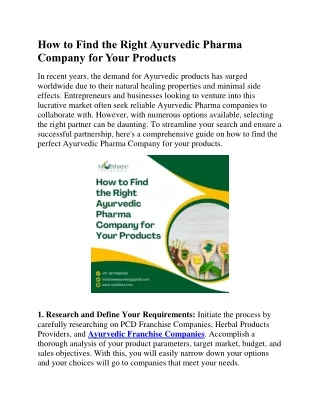 How to Find the Right Ayurvedic Pharma Company for Your Products