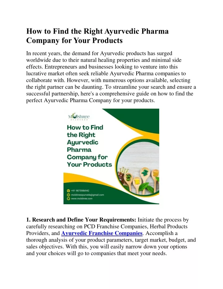 how to find the right ayurvedic pharma company