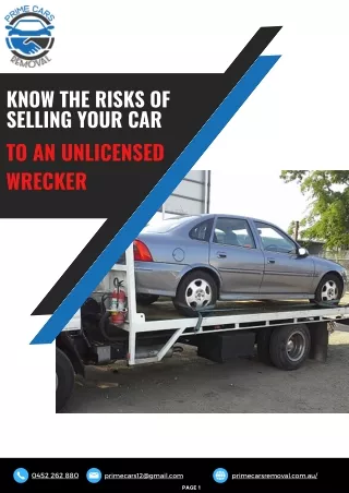 Know the Risks of Selling Your Car to an Unlicensed Wrecker