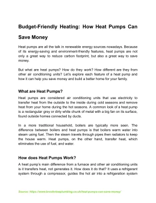 Budget-Friendly Heating: How Heat Pumps Can Save Money