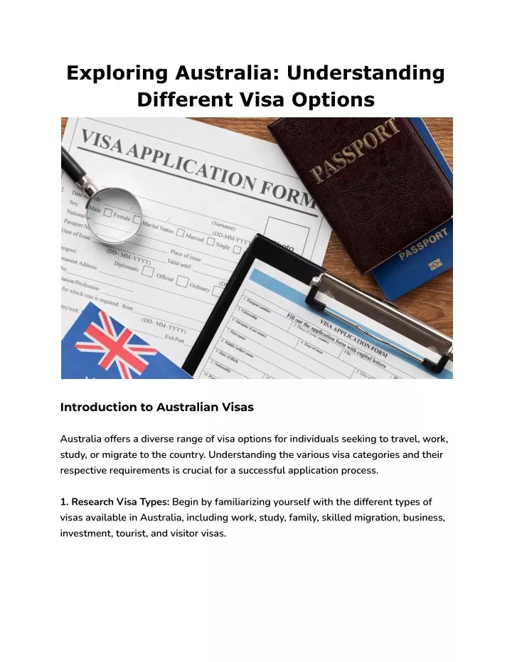 exploring australia understanding different visa