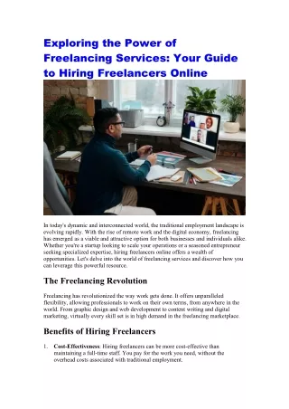 Empower Your Projects: How to Hire Freelancers Online and Boost Your Business