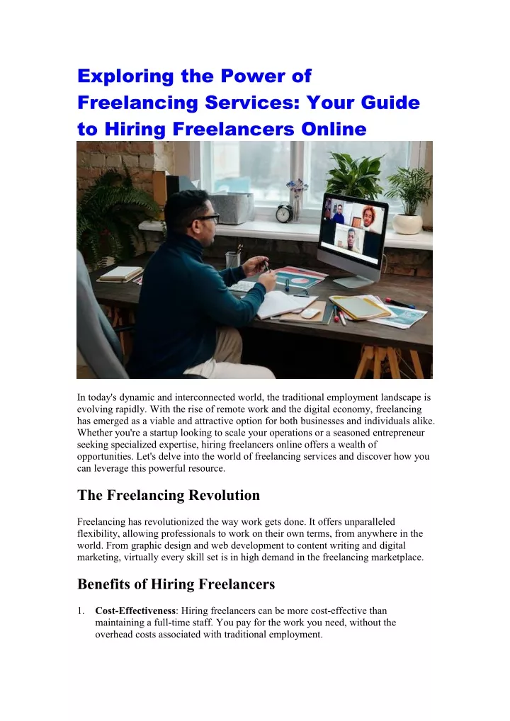 exploring the power of freelancing services your