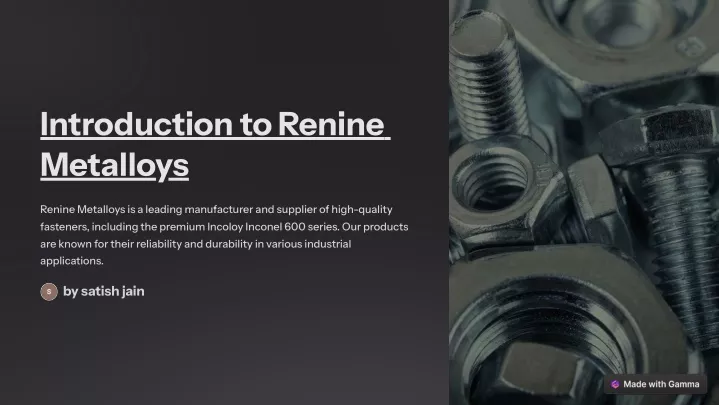 introduction to renine metalloys