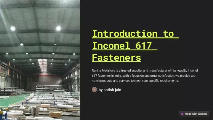 introduction to inconel 617 fasteners
