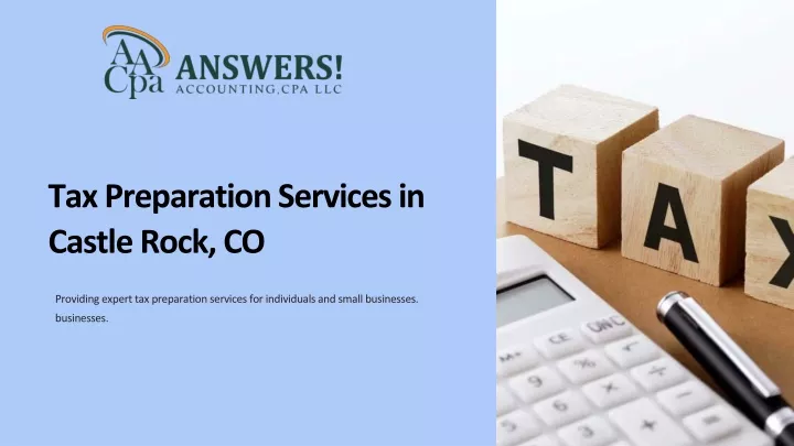 tax preparation services in castle rock co