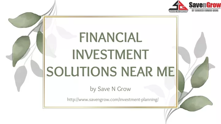 financial investment solutions near me