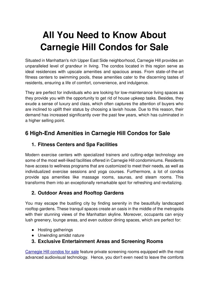 all you need to know about carnegie hill condos