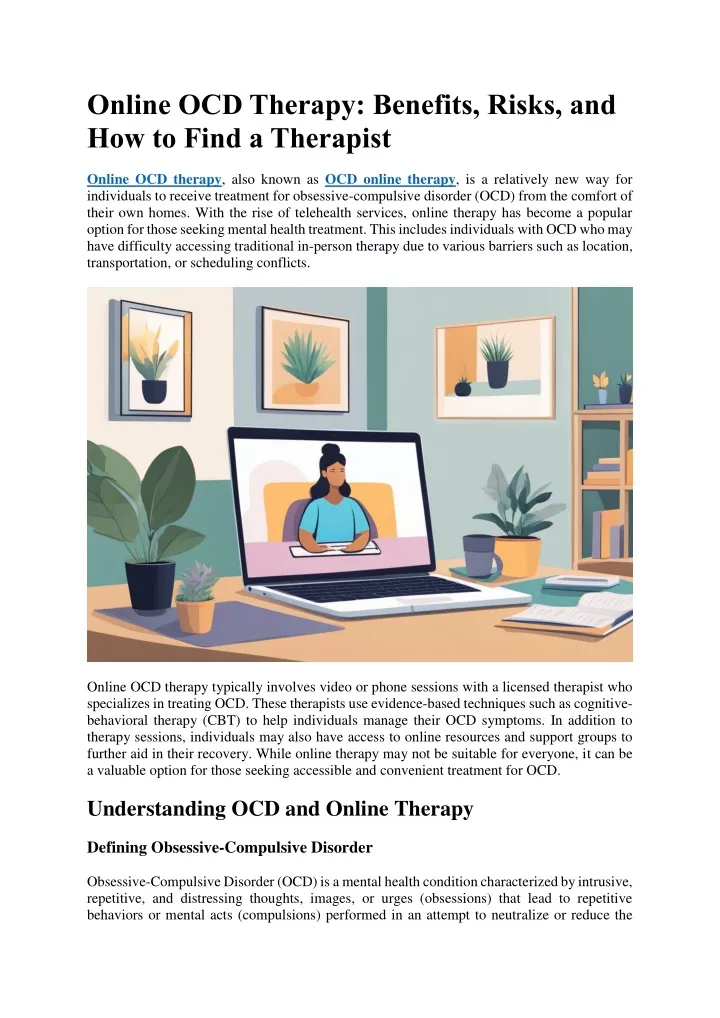 online ocd therapy benefits risks and how to find