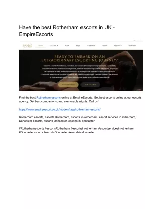 Have the best Rotherham escorts in UK - EmpireEscorts (1)