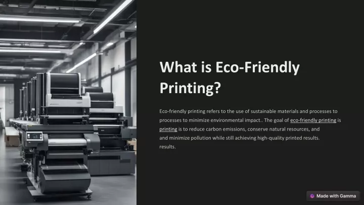 what is eco friendly printing