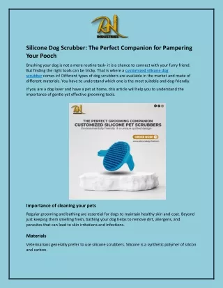 Silicone Dog Scrubber and The Perfect Companion for Pampering Your Pooch