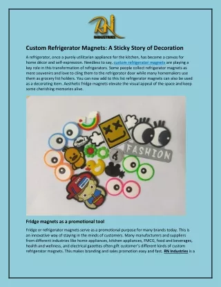 Custom Refrigerator Magnets and A Sticky Story of Decoration