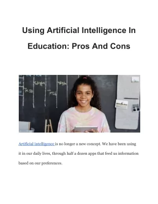 Using Artificial Intelligence In Education_ Pros And Cons