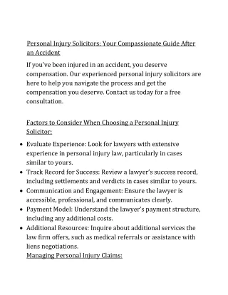 Personal Injury Solicitors Your Compassionate Guide After an Accident