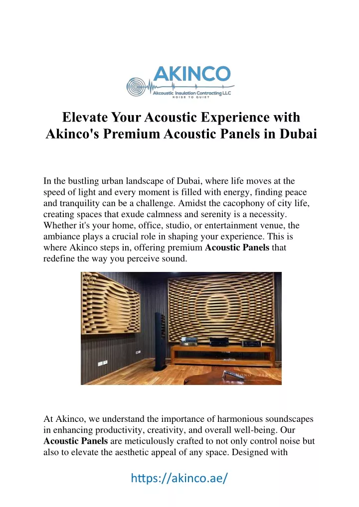 elevate your acoustic experience with akinco
