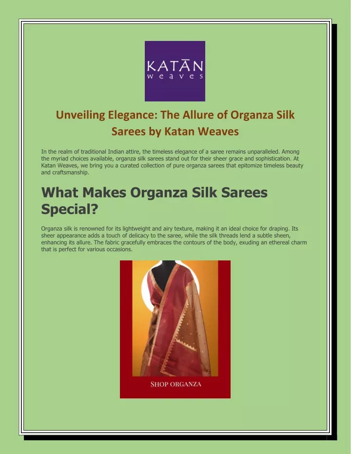unveiling elegance the allure of organza silk