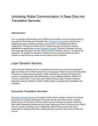 Unlocking Global Communication_ A Deep Dive into Translation Services
