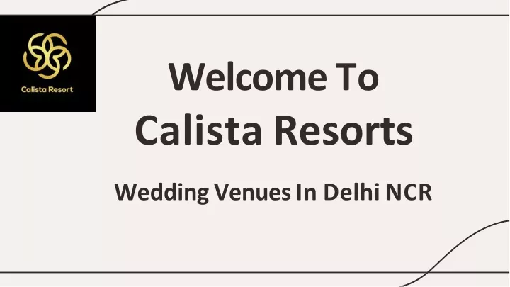 welcome to calista resorts