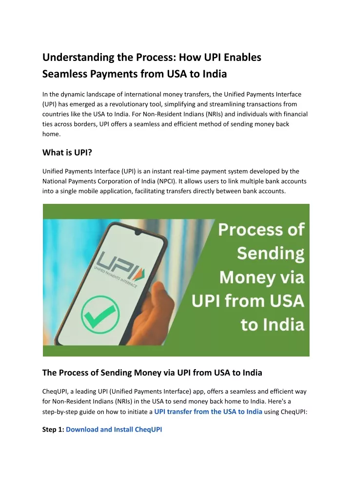 understanding the process how upi enables