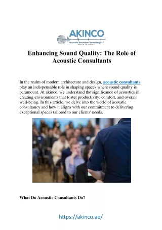 Sound Solutions: Acoustic Consultants