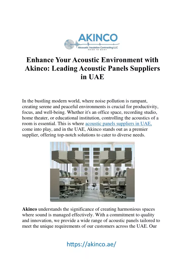 enhance your acoustic environment with akinco